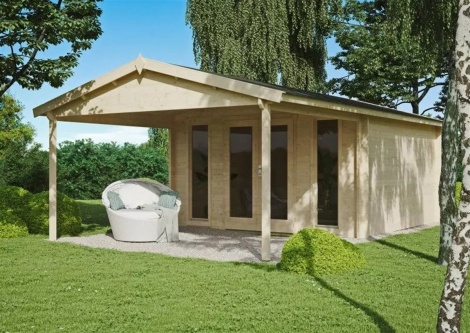 Pihamökki verannalla LUISE 44 G | 4.3 x 6.9 m; 44 mm
